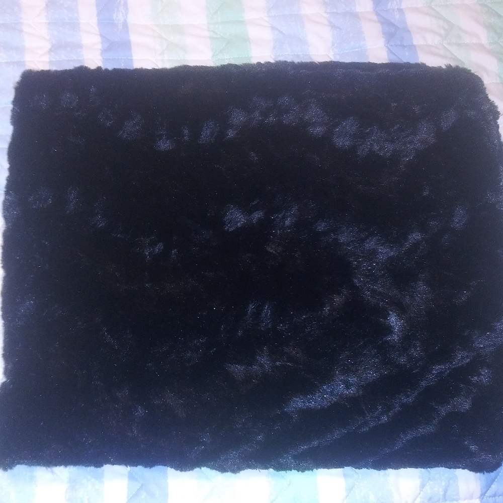 Hand sewn faux rabbit fur blanket